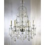 Lampadario classico in cristallo trasparente di Boemia a 6 luci Marino Cristal 555214/6, 6 E14, Pendenti a forma di fiore