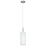 Sospensione Eglo Troy 3 85977 con diffusore cilindrico in vetro bianco, 1 E27, Regolabili in altezza, Luminosa e Moderno