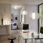 Sospensione Eglo Stellato 2 95606 in legno con diffusore cilindrico in vetro bianco, 1 E27, Regolabile in altezza, Moderno