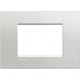 Placca Bticino Living Light LNA4803AG a 3 moduli color argento MADE IN ITALY