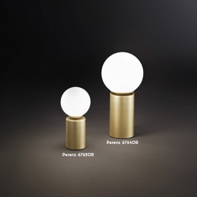 Lampada da comodino Moderna Oro opaco con diffusore in vetro bianco Perenz Birillo 6762OR, Interruttore touch, 1 G9