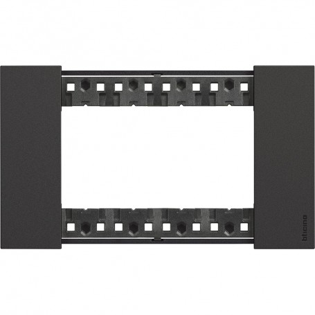 Placca Nera 4 Moduli Bticino Living Now KA4804KG, 4 Posti, Materiale plastico, Serie Civili, MADE IN ITALY