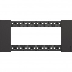Placca Nera 6 Moduli Bticino Living Now KA4806KG, 6 Posti, Materiale plastico, Serie Civili, MADE IN ITALY