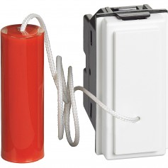 Pulsante a tirante Bticino Living Now KW4033, Bianco, 250V AC, 1 Modulo, 10A, 1P (NO) e 1P (NC), MADE IN ITALY: Coppolav.it