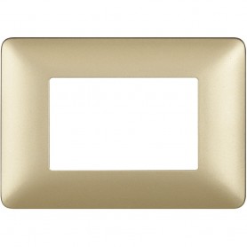 Placca Bticino Matix AM4803MGL 3 moduli Gold, Tecnopolimero, Serie Civili, MADE IN ITALY