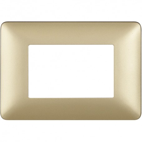 Placca Bticino Matix AM4803MGL 3 moduli Gold, Tecnopolimero, Serie Civili, MADE IN ITALY