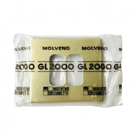 Molveno GL2000 1312.6 Placca 2 posti oro per scatole tonde, Serie Civili, MADE IN ITALY: Coppolav.it