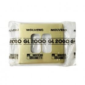 Molveno GL2000 1312.6 Placca 2 posti oro per scatole tonde, Serie Civili, MADE IN ITALY