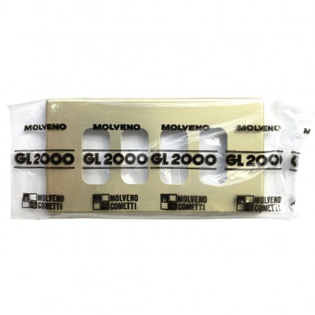 Molveno GL2000 1374.6 Placca 4 posti Oro per scatole rettangolari, Serie Civili, MADE IN ITALY: Coppolav.it