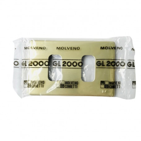 Molveno GL2000 1372.6 Placca 2 posti Oro per scatole rettangolari, Serie Civili, MADE IN ITALY