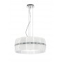 Sospensione moderna tonda con diffusori in vetro e gabbietta metallica interna Perenz Domino 5854, 3 E14, Diametro 40 cm