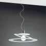 Sospensione Cattaneo Cinderella 730/45S con diffusore in vetro bianco, 1 E27, Diametro 45 cm, MADE IN ITALY, Moderna, Luminosa