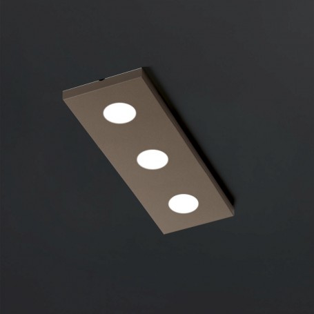 Plafoniera Cattaneo Domino 871/60PA Sabbia, 3 GX53, Rettangolare, MADE IN ITALY, Moderna e Luminosa, IP20: Coppolav.it
