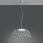 Sospensione Cattaneo Nassa 864/60S Bianca, Sistema LED 28W Integrato, Luce calda, 2700 Lumen, IP20, Moderna: Coppolav.it