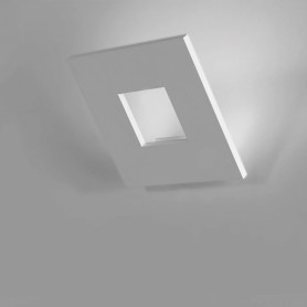 Lampada da parete Cattaneo Square 860/20A Bianca, Inclinabile, Sistema LED 24W Integrato, Dimmerabile, Luce calda, 2400 Lumen