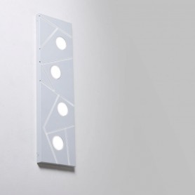Plafoniera/Applique rettangolare Cattaneo Street System 873/80PA in metallo verniciato Bianco, 4 GX53 LED 9W