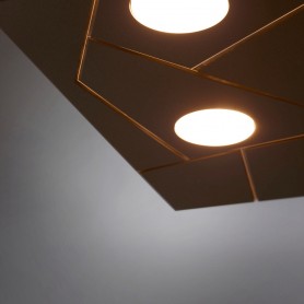Plafoniera/Applique quadrata Cattaneo Street System 873/30PA in metallo verniciato color Sabbia, 2 GX53 LED 9W