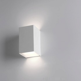 Lampada da parete Cattaneo Cubick 767/7AW Bianca, Luce Sopra-Sotto, Sistema LED 17,4W Integrato, Luce calda, 1480 Lumen, IP20