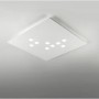 Plafoniera Cattaneo Plateau 773/52P Bianca, Sistema LED 41W, Luce calda, 3420 Lumen, Struttura in metallo, MADE IN ITALY