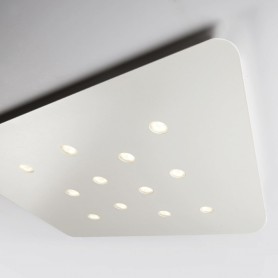 Plafoniera Cattaneo Cattaneo FuoriSquadra 764/64PA Bianca, Sistema LED 49,5W, Luce calda, 4180 Lumen, Metallo, MADE IN ITALY