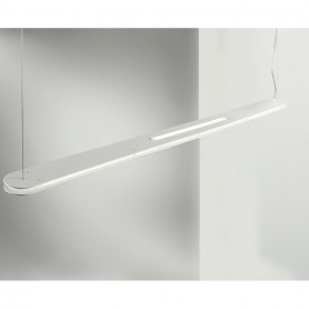 Sospensione Cattaneo Tratto 754/90S Bianca, Sistema LED 45W Integrato, Luce calda, 6000 Lumen, IP20, Moderna: Coppolav.it