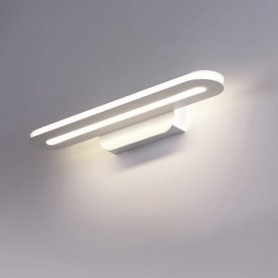 Applique da parete LED Bianco moderno Cattaneo Tratto 754/30A, Sistema LED Integrato 15W, Luce calda, 1500 Lumen, MADE IN ITALY