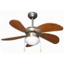 Ventilatore a soffitto con luce Zephir ZFS576M|5 pale in legno|3 velocità|Funzione reversibilità|E27|Coppolav.it: Ventilazione