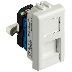 Presa Connettore LAN RJ45 Bticino Matix AM5979C6 Categoria 6, Bianca, Targhetta e portello, Serie Civili, MADE IN ITALY