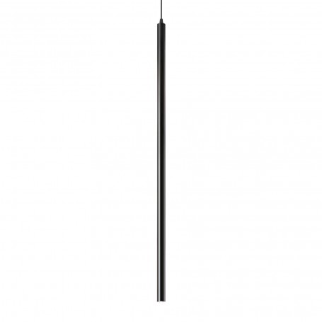 Sospensione Ideal Lux Ultrathin Round Nera, Sistema LED Integrato 11,5W, 1000 Lumen, Lunga 1000 mm, Ideale per snack o comodini