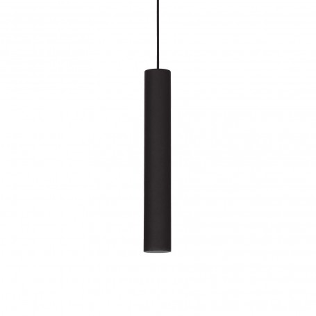Sospensione Ideal Lux Look SP1 Nera, 1 GU10, Struttura in metallo cilindrica, Diametro 60 mm, Ideale per snack o comodini