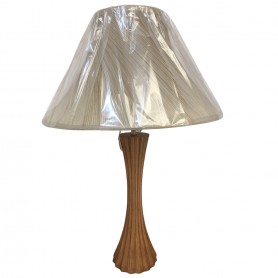 Lampada da tavolo Ideal Lux Biva-50TL1 Big con struttura in resina e paralume color canapa a doppio tessuto, 1 E27