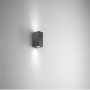 Lampada da parete Isyluce 541 Ischia Antracite, 2 GU10, Struttura in alluminio, Interno ed esterno, Luce Sopra-Sotto, IP54