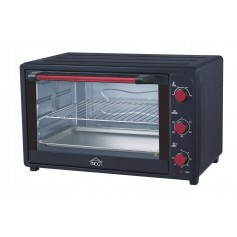 Forno elettrico ventilato 65 litri con termostato regolabile DCG MB9865, 5 Posizioni di cottura, 90°-230°, Timer 60 minuti