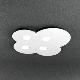 Plafoniera Bianca Moderna realizzata con lastre di metallo con giochi si sovrapposizioni Top Light Cloud 1128/PL4-BI, 4 GX53