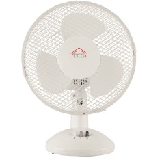 Ventilatore da tavolo DCG VE9025 Diametro 25 cm, 2 Velocità, Oscillazione laterale, Inclinabile, Bianco