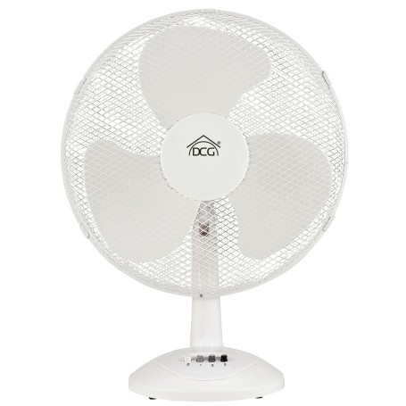 Ventilatore da tavolo DCG VE9030 Diametro 30 cm, 3 Velocità, Oscillazione laterale, Inclinabile, Bianco