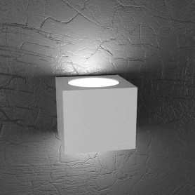 Lampada da parete Cubo Grigio Top Light Plate 1129/AG-GR, Struttura in metallo, 2 GX53, Luce indiretta, BI-emissione, Moderna