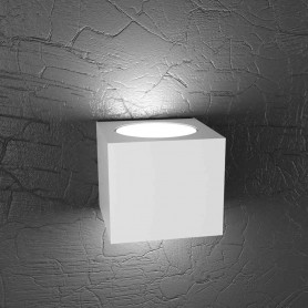 Lampada da parete Cubo Bianco Top Light Plate 1129/AG-BI, Struttura in metallo, 2 GX53, Luce indiretta, BI-emissione, Moderna