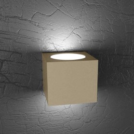 Lampada da parete Cubo Sabbia Top Light Plate 1129/AG-SA, Struttura in metallo, 2 GX53, Luce indiretta, BI-emissione, Moderna