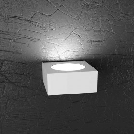 Lampada da parete Bianco Top Light Plate 1129/AP-BI, Struttura in metallo verniciato, 1 GX53, Luce indiretta, Moderna