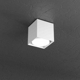 Lampada da soffitto Bianca Top Light Plate 1129/PL10-BI, Struttura in metallo verniciato, 1 GX53, Luce diffusa, Moderna