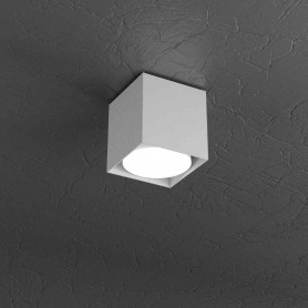 Lampada da soffitto Grigia Top Light Plate 1129/PL10-GR, Struttura in metallo verniciato, 1 GX53, Luce diffusa, Moderna