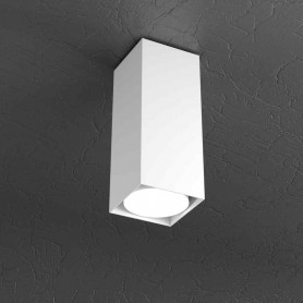 Lampada da soffitto Bianca Top Light Plate 1129/PL25-BI, Struttura in metallo verniciato, 1 GX53, Luce diffusa, Moderna