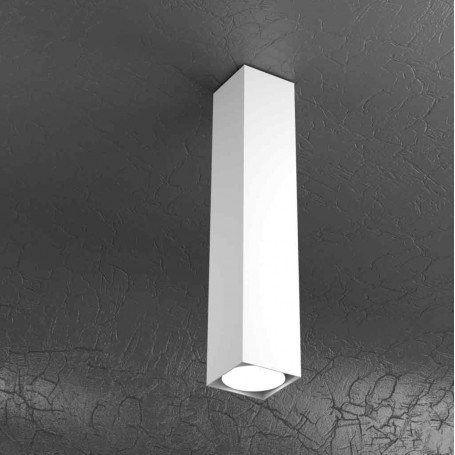 Lampada da soffitto Bianca Top Light Plate 1129/PL50-BI, Struttura in metallo verniciato, 1 GX53, Luce diffusa, Moderna