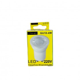 Lampadina LED GU10 4W Diametro 34 mm Luce Calda Top Light GU10-35MM-4WC, Resa 40W, 340 Lumen, 3000K, Apertura luce 38°, A+