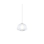 Sospensione Top Light Double Skin 1176BI/S1ALPHATR con vetro soffiato trasparente e bianco, 1 E27, Base bianca, Moderna