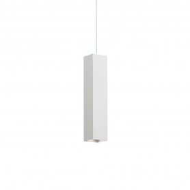 Sospensione Ideal Lux Sky SP1 Bianca, 1 GU10, Struttura e rosone in metallo, Moderna, Ideale per snack e tavoli