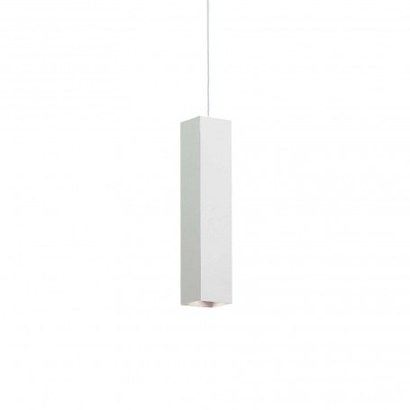Sospensione Ideal Lux Sky SP1 Bianca, 1 GU10, Struttura e rosone in metallo, Moderna, Ideale per snack e tavoli