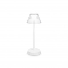 Lampada da tavolo Ideal Lux Lolita TL1 Ricaricabile Bianca, IP54 , 7W LED, Luce calda, Autonomia 7,5 ore, Dimmerabile, Moderna