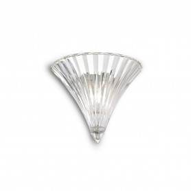 Lampada da parete Ideal Lux Santa AP1 Small Trasparente, 1 E14, Diffusore in vetro soffiato e lavorato a mano, Classica, IP20